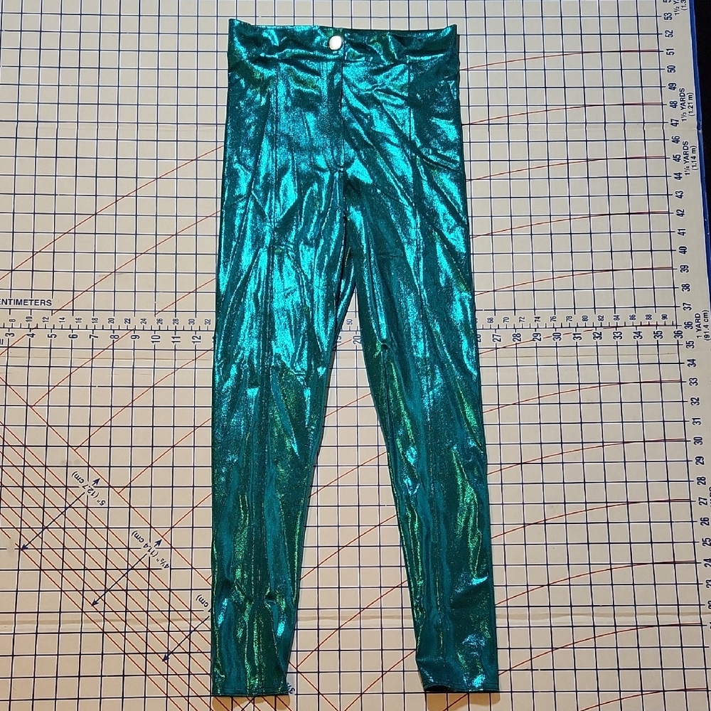 Blackmilk Shiny Teal Leggings M